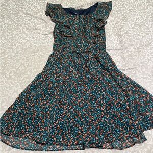 GAP Women's Dress in Blue and Orange Floral